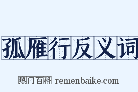 孤雁行反义词是什么意思的图片